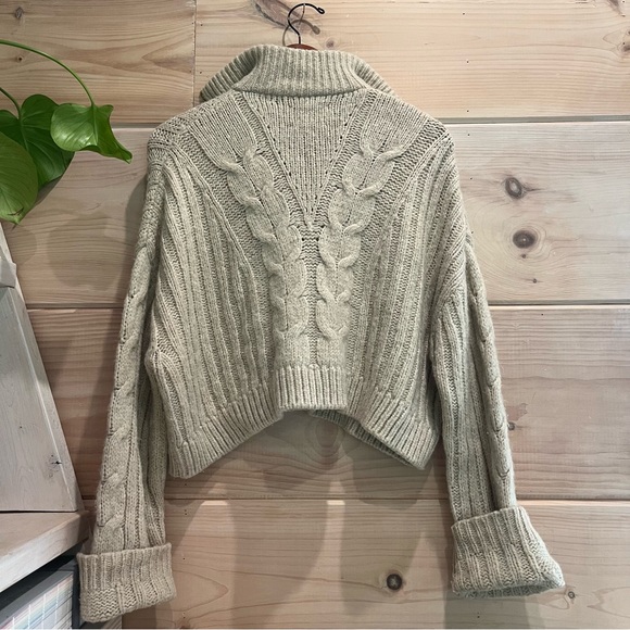 Nanushka Evie Half Zip Wool Cable Knit Wool Blend Sweater Large - Picture 11 of 16